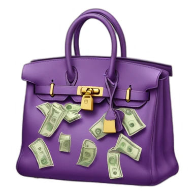 Birkin bag stuffed with dollar bills sticker