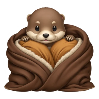 Otter cozy in blanket sticker