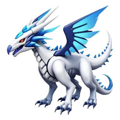  exotic colorful futuristic modern cyber-Reshiram-Dialga-Fakémon-Digimon-Trico-Vernid-creature sticker