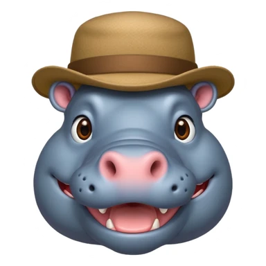 hipoptamus wearing hat sticker