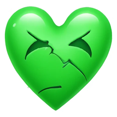 Broken heart emoji in green colour  sticker