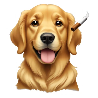A Golden retriever smoking a cigar sticker