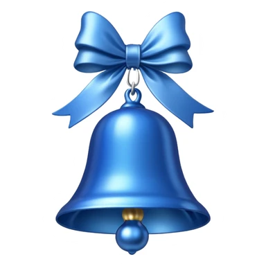 shine blue christmas bell with white ribbon sticker