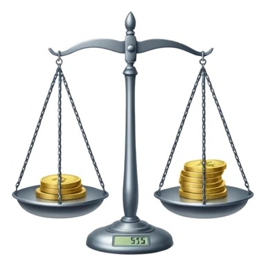 Весы с чашами в одной позитивная мысль о деньгах а в другой негативная мысль о деньгах sticker