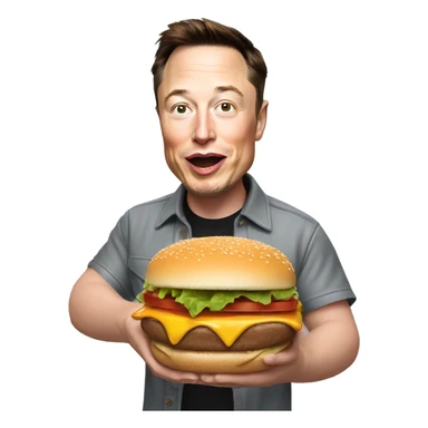 elon musk eat burger sticker