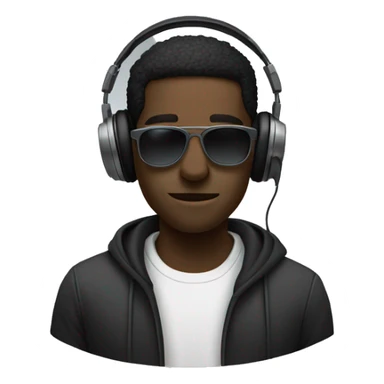 black dude with shades coved in smoke with headphones on  sticker