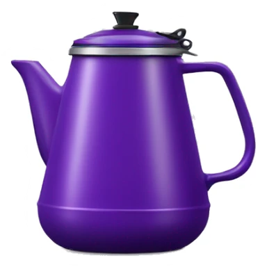 Realistic purple camping coffee pot isolated. sticker