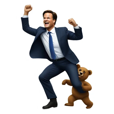  mark rutte dancing with a bear sticker