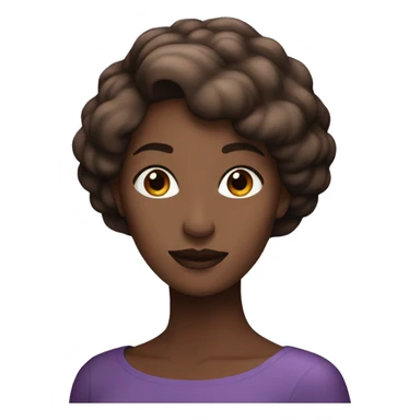 Beautiful woman with foggy purple gradient on her head turning to black and brown sticker