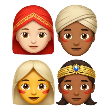 Emoji symbolizing three different cultures of Russia (for example, Russian, Tatars, Bashkirs) sticker