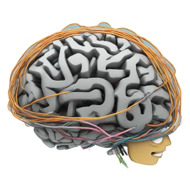 A brain made out of wires sticker