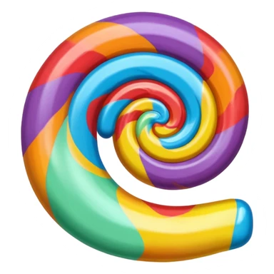 a single piece of candy with alternate color sticker