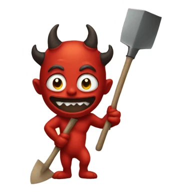 devil holding a shovel sticker