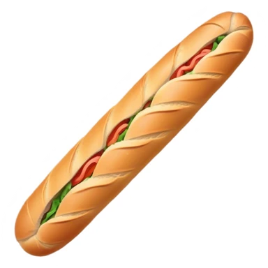 baguette wrapped in brown paper sticker