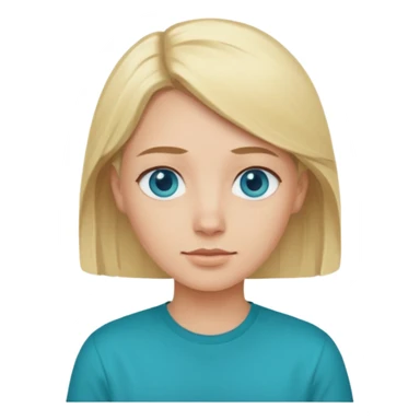 Change emoji of  blonde blue eyed  with Teal shirt (not the purple one) dont change other features sticker