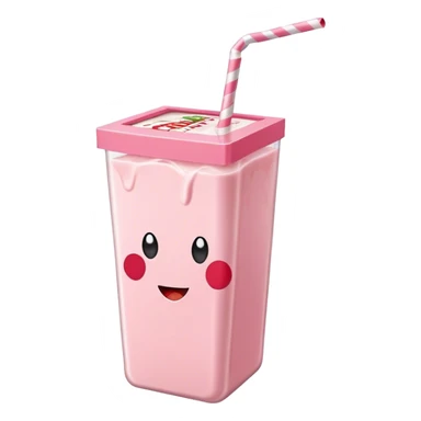 strawberry milk box with straw  sticker