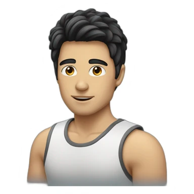 Guy with black hair and white highlights sticker