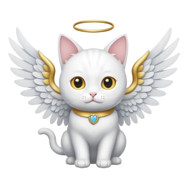 white cat with wings sticker