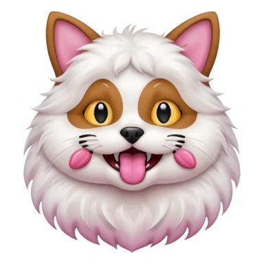 small dog inside a cats wide open mouth sticker