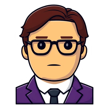 Helmut Zemo with brown hair and glasses, villain from Marvel's Captain America Civil War, serious expression sticker