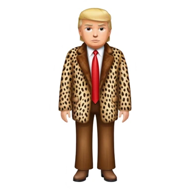 Donald trump neanderthal full body wearing animal skin sticker