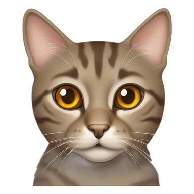 Tabby brownish gray cat with beige mouth and dark nose and orange golden eyes sticker