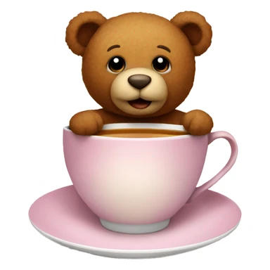Teddy sitting in a tea cup sticker