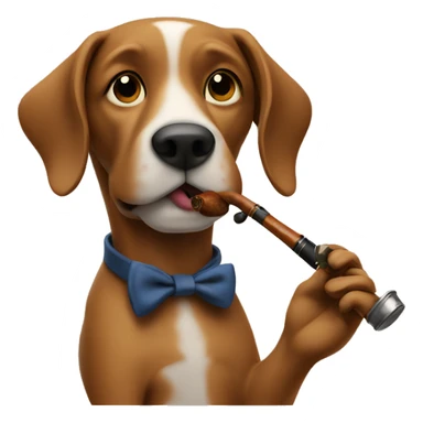 dog smoking a pipe sticker