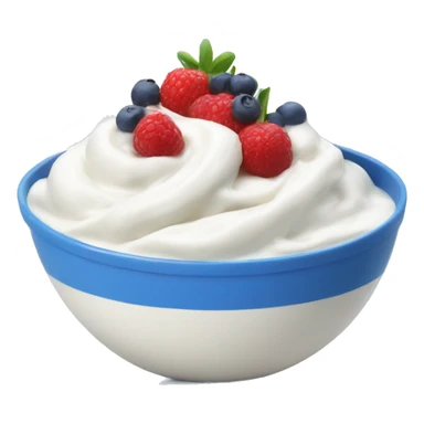 Yoghurt with fruit in a blue bowl sticker