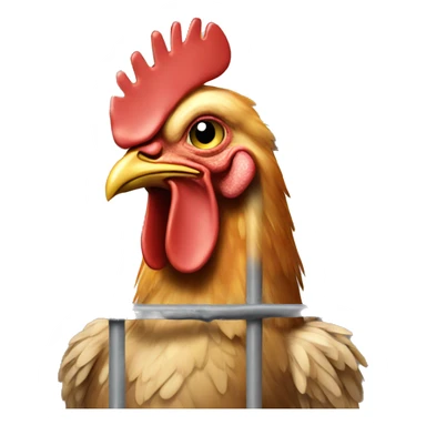 A chicken in jail sticker