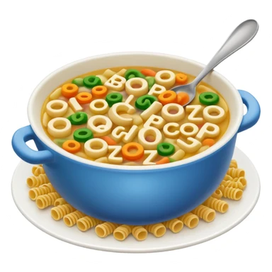 soup with letters inside spelling SEO sticker