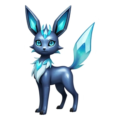 Shiny Edgy Badass Dark Gothic Glittery Ethereal Sparkly Glaceon-Amaura-Aurorus-Fakémon-hybrid-creature (full body)  sticker