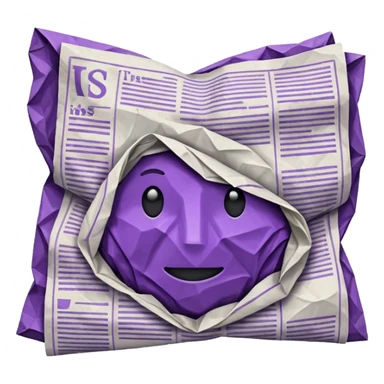 newspaper white and purple sticker