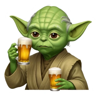 Maître yoda buvant une bière sticker