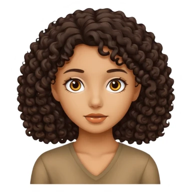 A girl with tan skin with dark curly hair sticker