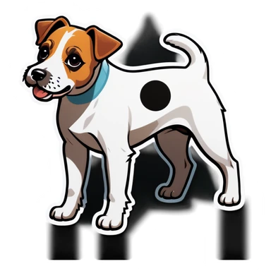 russell terrier one black eye  sticker