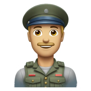 Soldat musclé avec les cheveux bleu  sticker