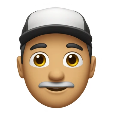 Hombre cabezón blanquito medio Moreno con gorra negra sticker