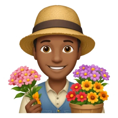 Street Flower Seller black man  sticker