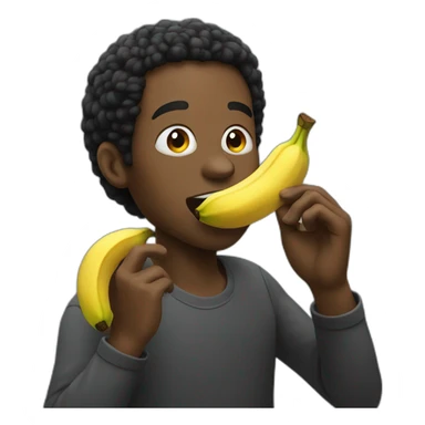 Black guy eating banana sticker