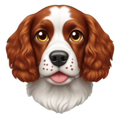 Red and white french britanny spaniel dog sticker