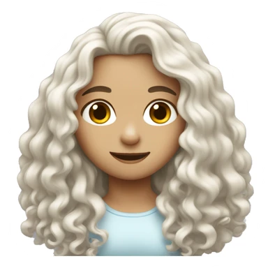 white cutegirl with long curly hair sticker
