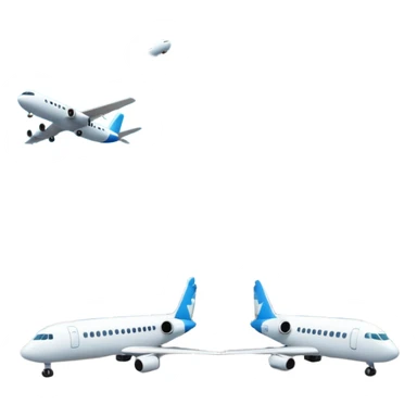 A 3D cartoon airport terminal building with glass windows and airplanes nearby, clean lighting, Memoji-style rendering. sticker