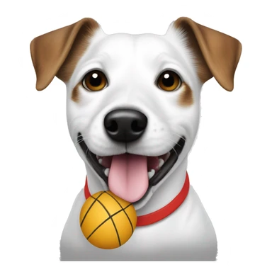 White Jack Russell with a ball sticker