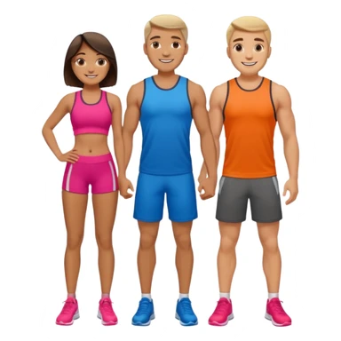 full-length happy couple in sportswear sticker
