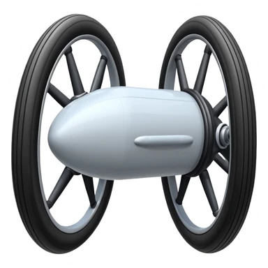 he aircraft's landing gear is one inflated, plump wheel with a strut, black in color, cartoon-style sticker