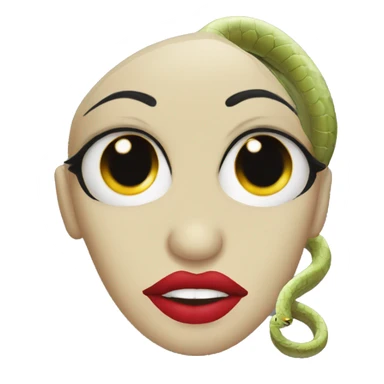 snake with red lips and big eyelashes sticker