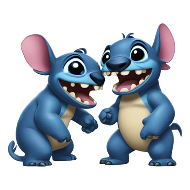 stitch kissing Experiment 624 sticker