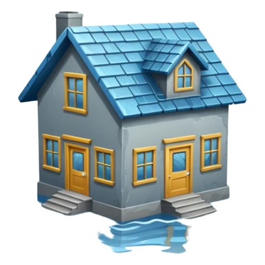 House with flooding around it sticker