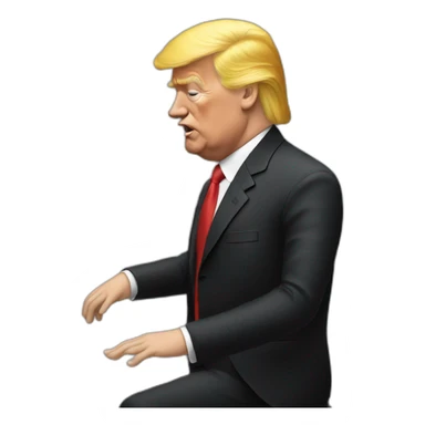 trump playing piano sticker